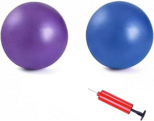 2Pcs Mini Exercise Balls - Professional Grade Anti Burst Heavy Duty and Slip Resistant Small Pilates Ball for Yoga Fitness Stability Balance Training Physical, 9-10 Inch (About 25cm)