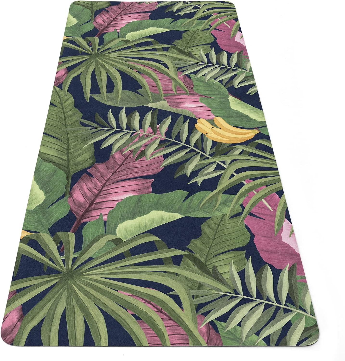 Tropical Fitness Pad, Banana Leaves Yoga Mat, Custom Anti-slip Workout Rug, 27"x72" (68x183cm),