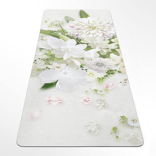 Yoga Mat Spring Flowers, Blooming Bouquet Pilates Pad, Workout Rug, 27"x72" (68x183cm), 0
