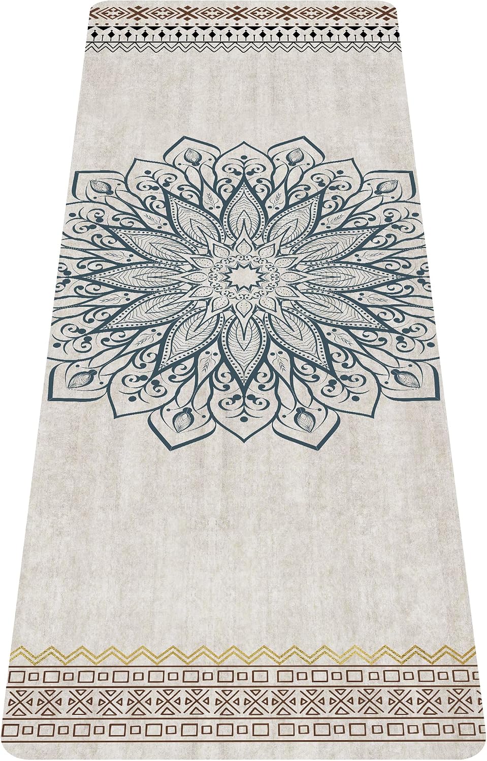 Printed Travel Yoga Mat-1/16 Inch Thick Non Slip Fitness Workout Mat with Carrying Bag, Foldable Lightweight Suede & Natural Rubber Yoga Mat for Yoga Pilates and Fitness 72" L x 24" W x 1.5mm