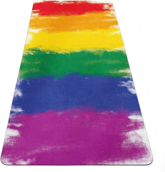 Yoga Mat, Colorful Hot Yoga Pad, Anti-slip Workout Rug with strap, 27"x72" (68x183cm),